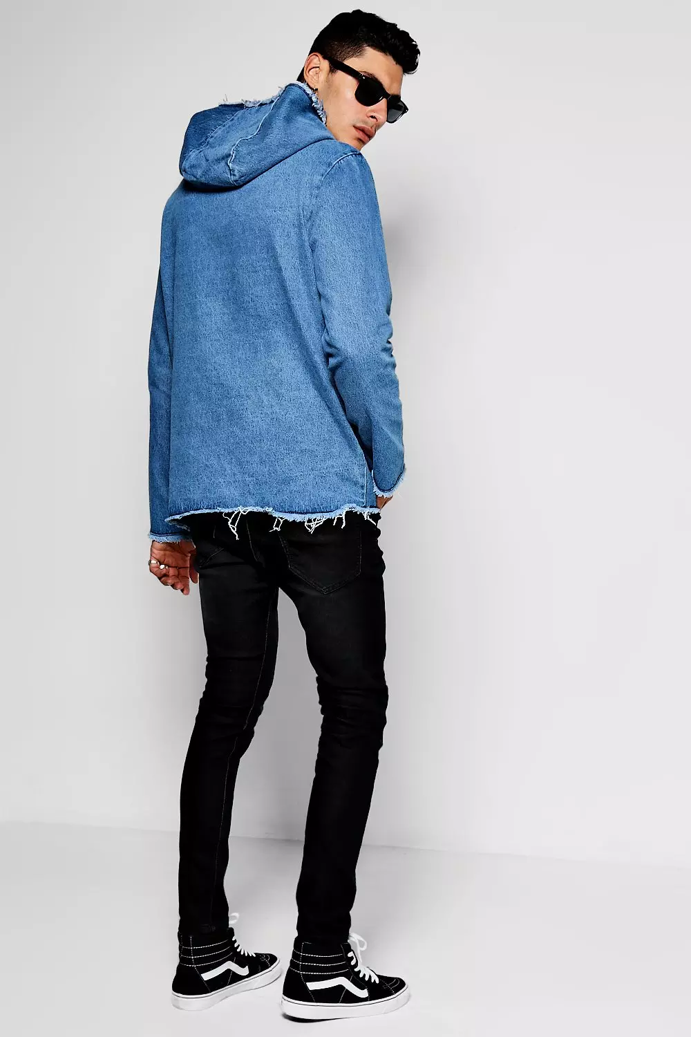 Oversized denim online hoodie